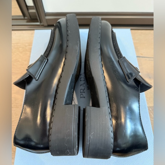 100% authentic Prada black Chocolate Leather Loafer. With box and dust bags. - Picture 6 of 8